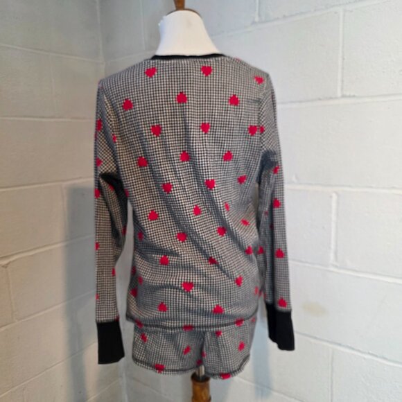 y2k Victoria's Secret Girly Femi Cottage Coquette Gingham & Hearts Thermal PJ's - Picture 13 of 14
